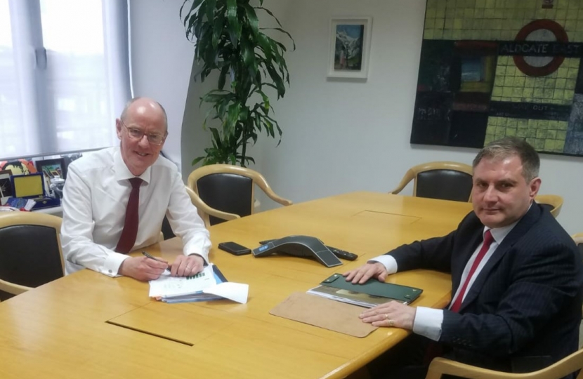 Jack Lopresti MP and Nick Gibb MP discussing school funding