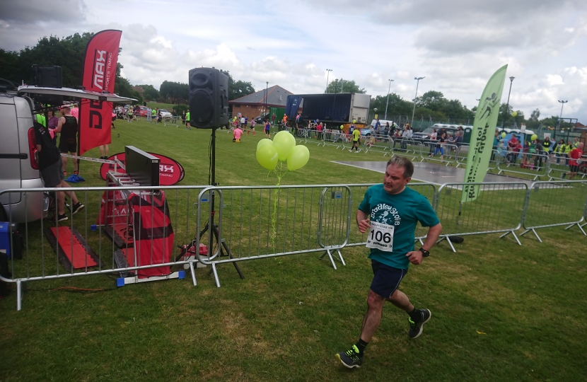 Finishing the Bradley Stoke 10k