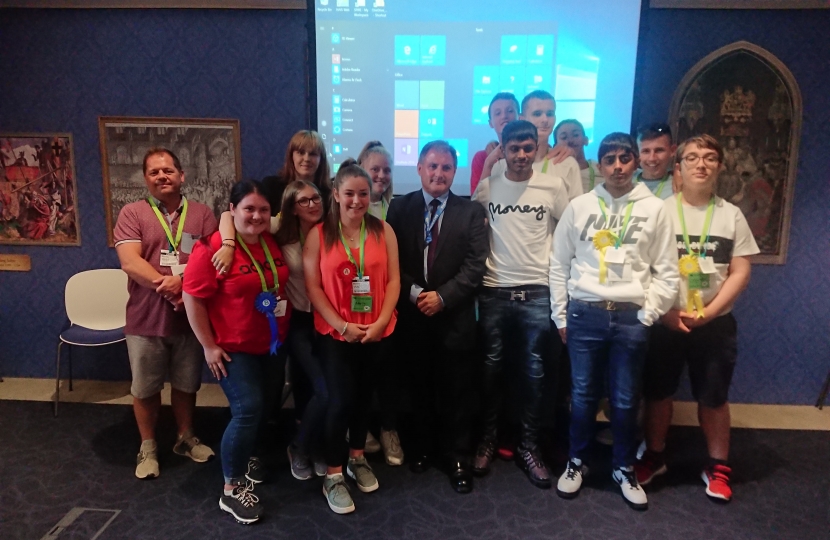 Jack Lopresti MP and pupils from Abbeywood School