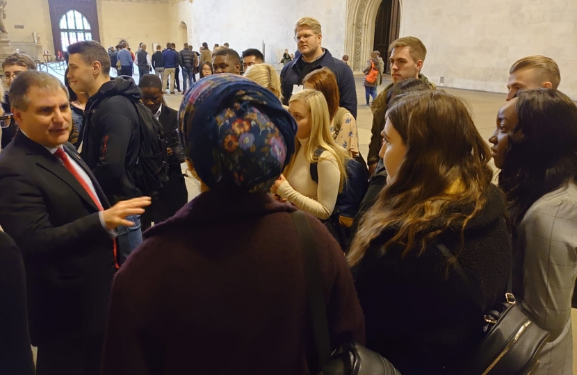 Local UWE students on a tour of Parliament