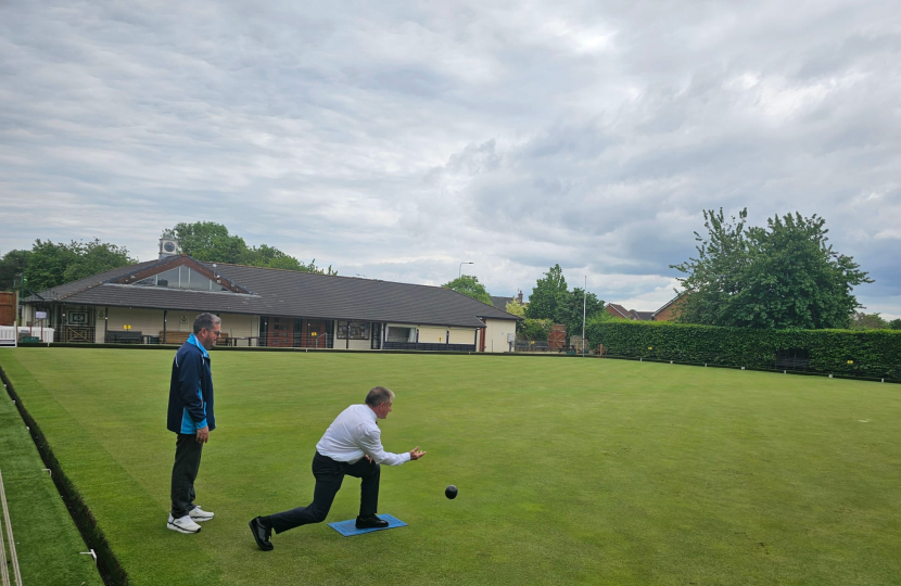 Jack playing bowls.