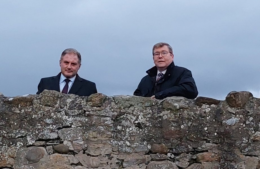 Jack with Peter Gibson MP at the Roman Fort