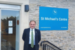 Jack standing outside the St Michael's Centre in Stoke Gifford where he held his surgery.