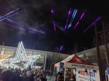 A picture of the Christmas lights switch-on at the Willow Brook Shopping Centre