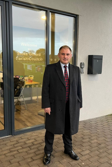 Jack Lopresti MP outside Little Stoke Community Hall