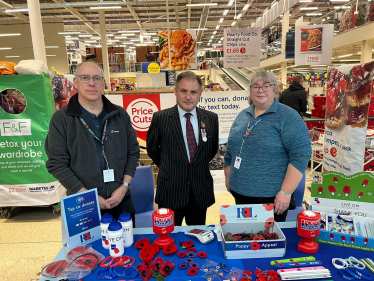 Jack Lopresti MP at Tesco's in the Willow Brook Shopping Centre selling poppies